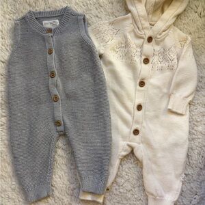 Grey romper & cream romper